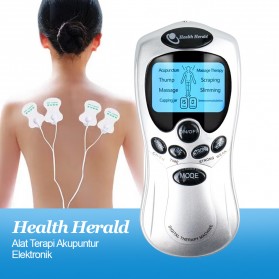 Health Herald Alat Terapi Akupuntur Elektronik Pijat Listrik EMS 4 Pad - SY-D3 - Silver