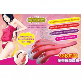  Thin Hip 32 Claw Type Massage Roller / Roda Pijat Pelangsing - Red - 6