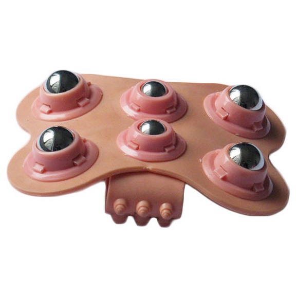  Beads Meridian Massage Roller Ball Gloves / Sarung Tangan Pijat - Pink