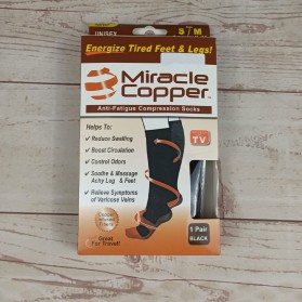 Miracle Copper Socks Stovepipe Healthy S/M Size / Kaos Kaki Kesehatan - F2001 - Black - 4