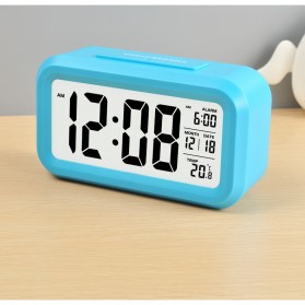 Smart Timepiece Backlight Alarm Clock JP9901-2 / Jam Alarm - Blue - 6