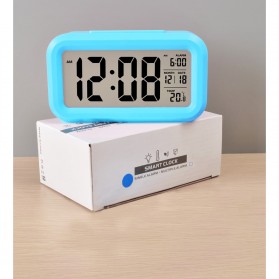 Smart Timepiece Backlight Alarm Clock JP9901-2 / Jam Alarm - Blue - 9