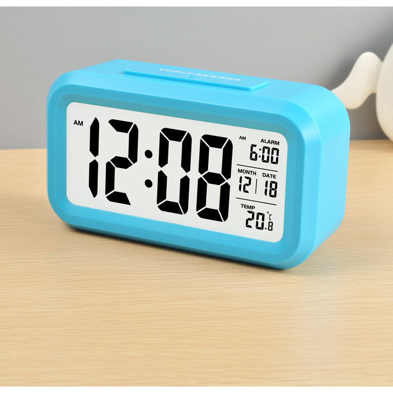 ... Smart Timepiece Backlight Alarm Clock JP9901-2 / Jam Alarm - Blue - 6 ...