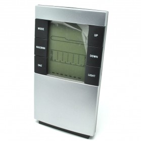 Weather Station Humidity Temperature Alarm Desk Clock Jam Alarm - 3210 - Silver - 2