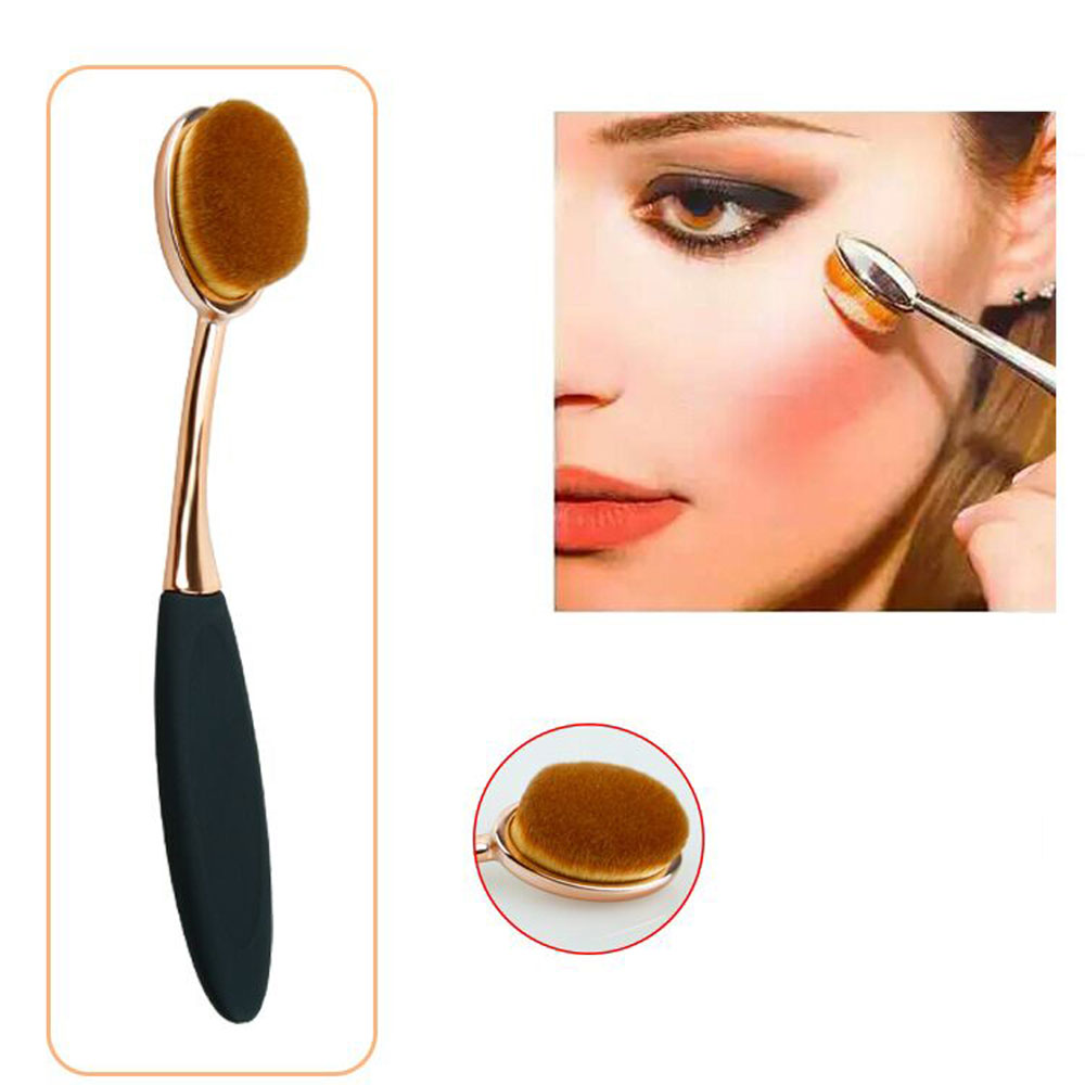 Kuas Kosmetik Make Up Oval Brush Wajah 10 PCS - Black
