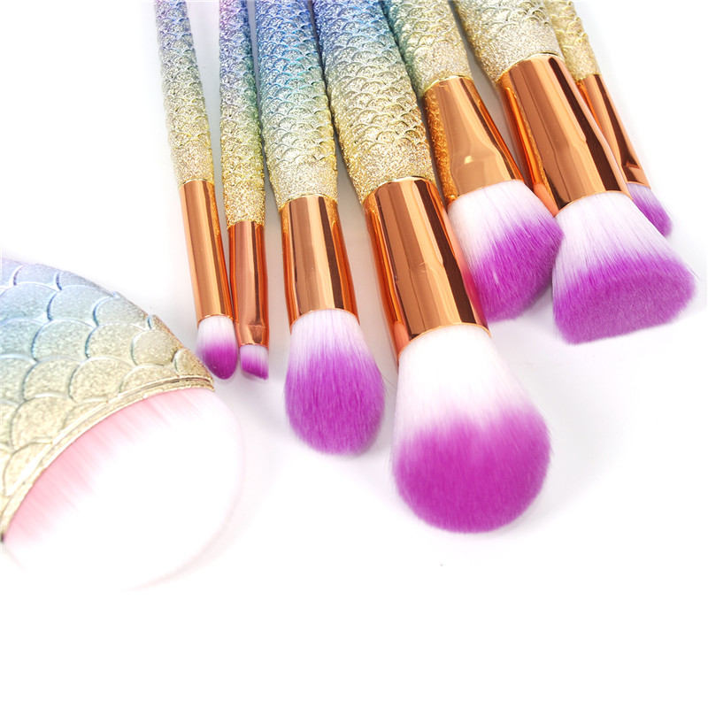 Mermaid Brush Make Up 8 Set - Multi-Color 
