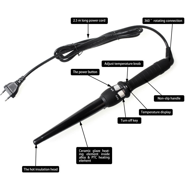 Curler Catok Keriting  Rambut  Keramik Black 