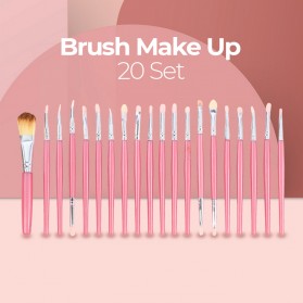 Marble Brush Make Up 20 Set - Pink