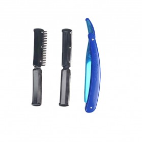 YINTAL Pisau Cukur Lipat Barber Razor Shaving Knife - 15029 - Blue - 2
