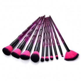 Diamond Brush Make Up 10 Set - Purple - 1