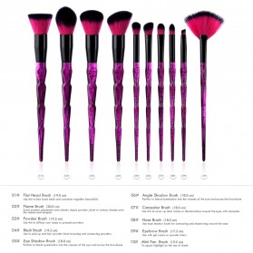 Diamond Brush Make Up 10 Set - Purple - 2