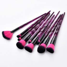 Diamond Brush Make Up 10 Set - Purple - 3