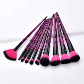 Diamond Brush Make Up 10 Set - Purple - 5