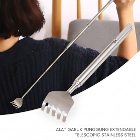 Alat Perawatan Kulit - Alat Garuk Punggung Extendable Telescopic Stainless Steel - LJ-158 - Silver