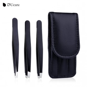 DUcare Pinset Pencabut Alis Eyebrow Tweezer 3 PCS - HJ-E92 - Black