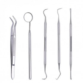 Perlengkapan Medis Lainnya - Biutte.co Peralatan Oral Diagnostik Perawatan Dokter Gigi Dental Care 5 in 1 - 7CKQ01 - Silver