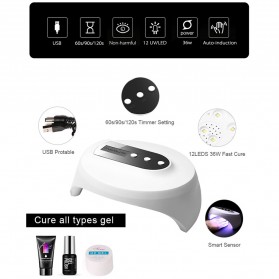 Biutte.co Pengering Kutek Kuku Smart Portable UV LED Nail Dryer 36 W - Z10 - White - 3