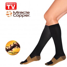 Miracle Copper Socks Stovepipe Healthy L/XL Size / Kaos Kaki Kesehatan - F2001 - Black - 1