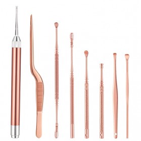 Biutte.co Set Pembersih Telinga Korek Kuping Ear Spoon Tool 8 PCS - BA36 - Rose Gold