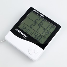 Taffware Digital Temperature, Humidity Meter with Clock Alarm Calender - HTC-2 - White - 2