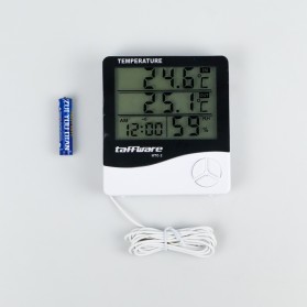 Taffware Digital Temperature, Humidity Meter with Clock Alarm Calender - HTC-2 - White - 7