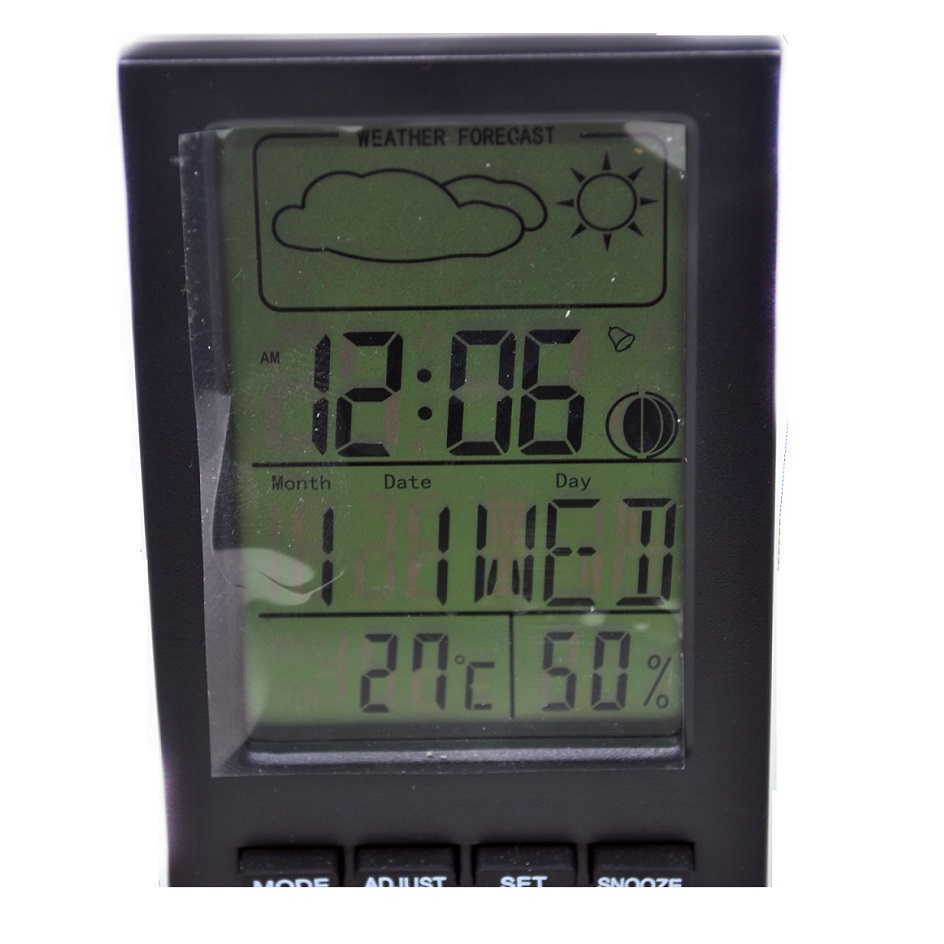 Digital Multifunction Thermometer and Hygrometer with Clock Alarm, Date, Week Calender - DTH- ...