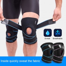 TaffSPORT Pelindung Lutut Olahraga Knee Support Fitness - Black/Blue - 1