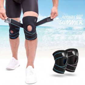 TaffSPORT Pelindung Lutut Olahraga Knee Support Fitness - Black/Blue - 5