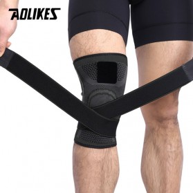 AOLIKES Pelindung Lutut Olahraga Knee Support Fitness Size L - A-7720 - Black