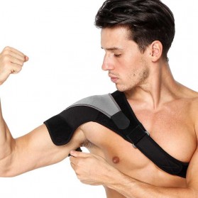 Wan Shi Back Shoulder Support Brace Guard Wrap Belt Fitness Gym Right Shoulder - HJ-1697 - Black - 2