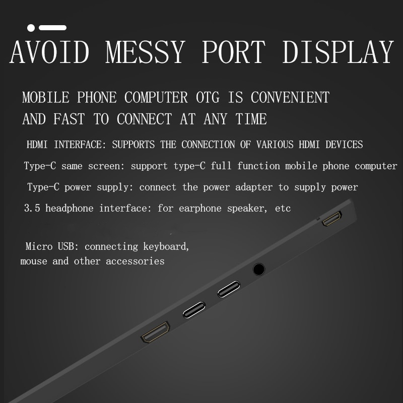 ZEUSLAP Portable HD Monitor USB Type C 
