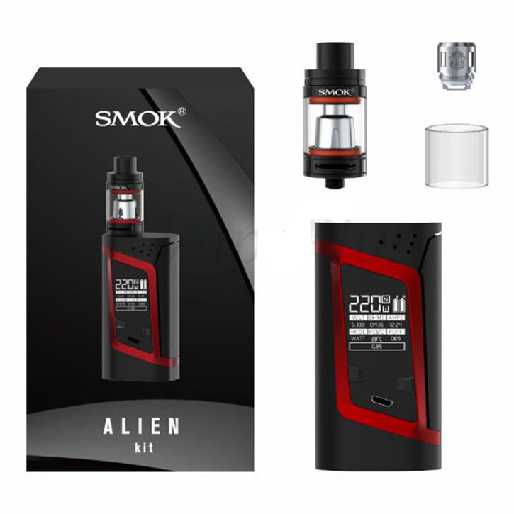 Authentic SMOK Alien Kit Variable Voltage Wattage Box Mod - Black/Red ...