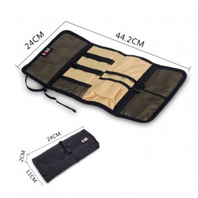 BUBM Tas Gadget Organizer Model Gulung - Roll Up - Black - 5
