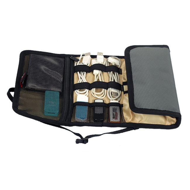 BUBM Tas Gadget Organizer Model Gulung - Roll Up - Black