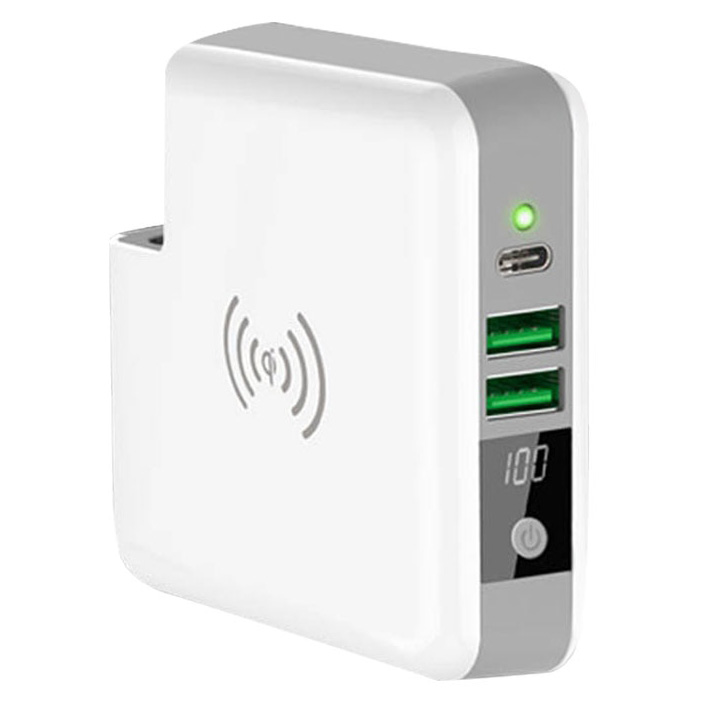 Power Bank Qi Wireless Charging Pad USB Type C 2 Port 6700mAh - PB02