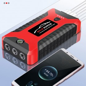WINHOI Power Bank 99800mAh Car Jump Starter 12V 4 Port USB with Air Pump - JX27 - Black/Red - 1