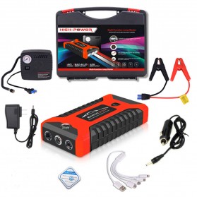 WINHOI Power Bank 99800mAh Car Jump Starter 12V 4 Port USB with Air Pump - JX27 - Black/Red - 7
