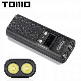Baterai & Charger - TOMO DIY Smart Power Bank Case 2x18650 2 Port + LED Flashlight - Q2 - Black