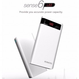 Romoss Sense 6P Power Bank 20000mAh dengan LCD Display 5V 2.1A (Replika 1:1) - White - 3