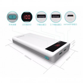 Romoss Sense 6P Power Bank 20000mAh dengan LCD Display 5V 2.1A (Replika 1:1) - White - 6