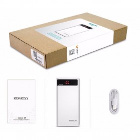 Romoss Sense 6P Power Bank 20000mAh dengan LCD Display 5V 2.1A (Replika 1:1) - White - 9