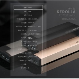 Remax Kerolla Power Bank 10000mAh - RPP-61 - Black - 8
