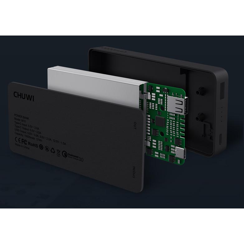Chuwi Power Bank Usb Type C Quick Charge 3 0 10000mah Black