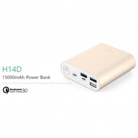 Hame H14D Power Bank QC 3.0 15000mAh - Golden - 9