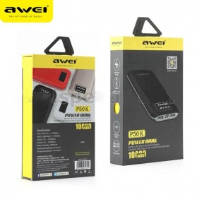Awei Power Bank 2 Port 10000mAh with Lightning Input Port - P50K - Black - 4