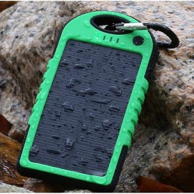 Solar Waterproof Power Bank 5000mAh - Yellow with Black Side - 6
