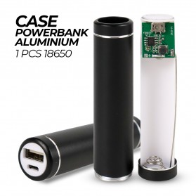 BruceBing Case Powerbank Aluminium untuk 1 PCS 18650 - M3 - Black