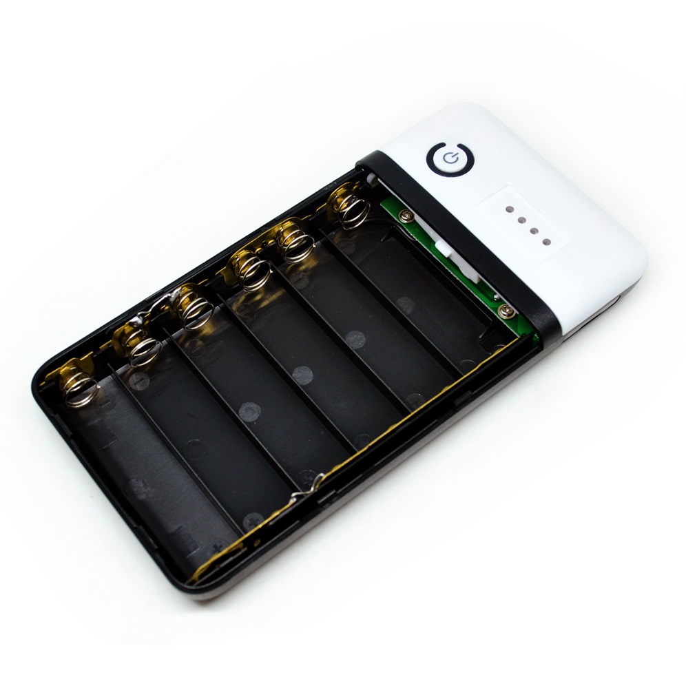 AILI DIY Exchangeable Cell Power Bank Case For 6Pcs 18650 White/Black