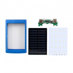 ROVTOP Power Bank DIY Tenaga Solar dengan Lampu LED - 4NB1 - Blue