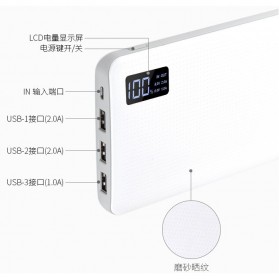 Sinofer Power Bank 3 USB Port 20000mAh - White - 6